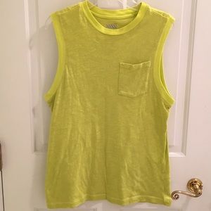 🎁 2/$8 Old Navy Boys yellow cotton tank top with front chest pocket